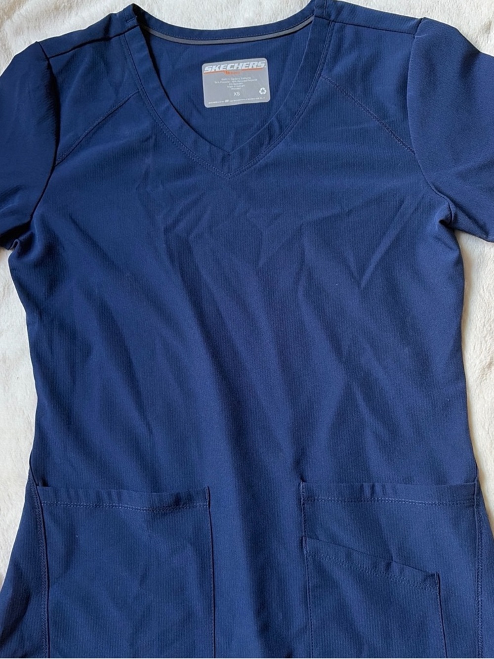 Skechers Dark Navy V-Neck Scrub Top